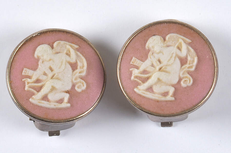 Jasperware Jewelry (Pair) Goldplate Earrings by Wedgwood-1