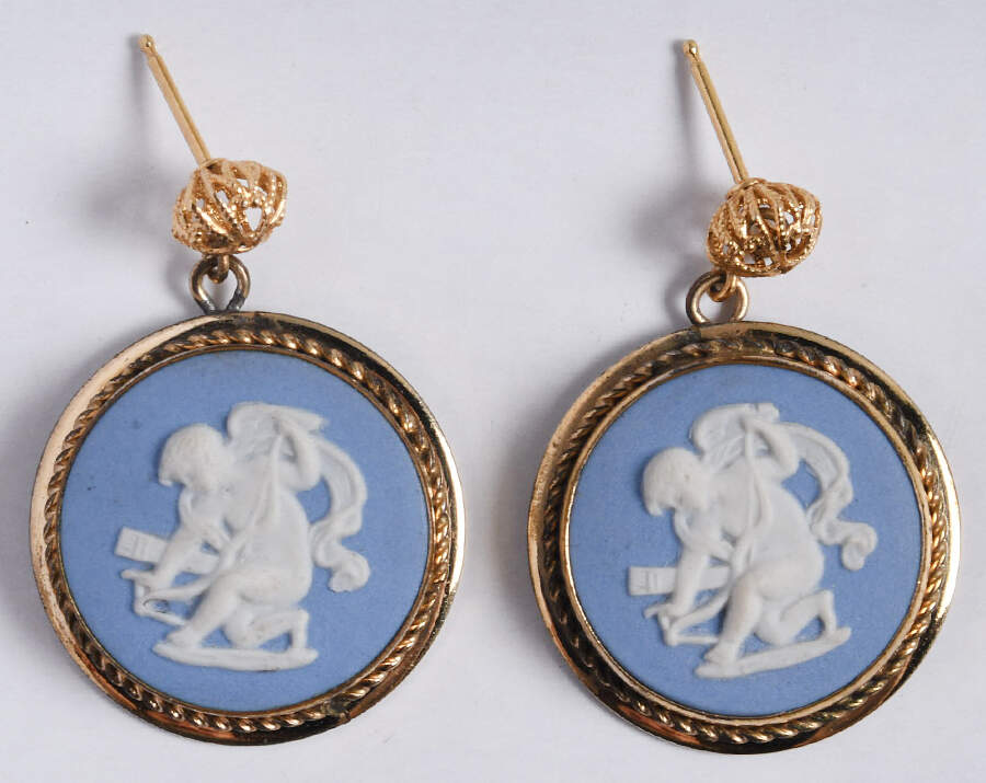 Jasperware Jewelry Earring Pair by Wedgwood-1