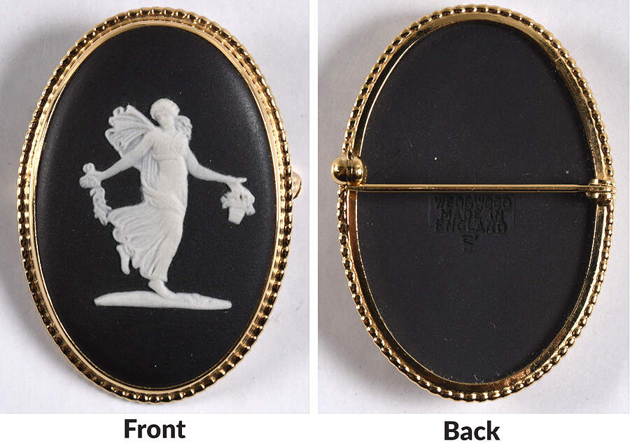 Jasperware Jewelry Goldplate Brooch by Wedgwood-1