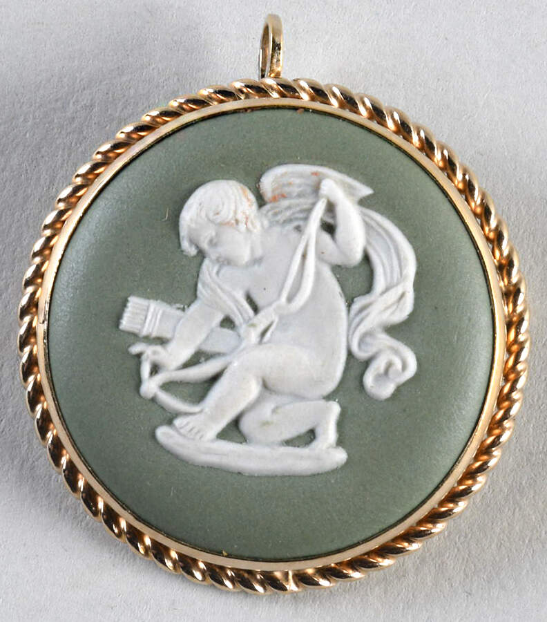 Jasperware Jewelry Goldplate Brooch by Wedgwood-1