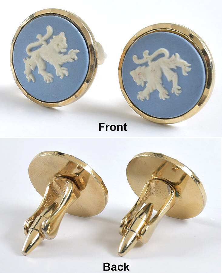 Jasperware Jewelry (Pair) Goldplate Cuff Link by Wedgwood-1