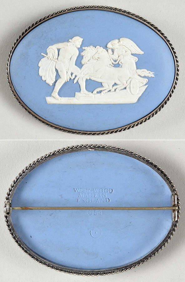 Jasperware Jewelry Sterling Brooch by Wedgwood-1