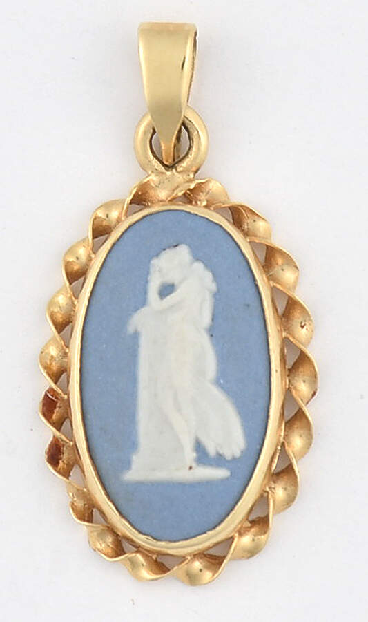 Jasperware Jewelry Goldplate Pendant by Wedgwood-1