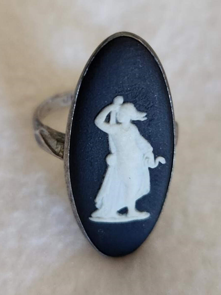 Jasperware Jewelry Sterling Ring (Size 6) by Wedgwood-1