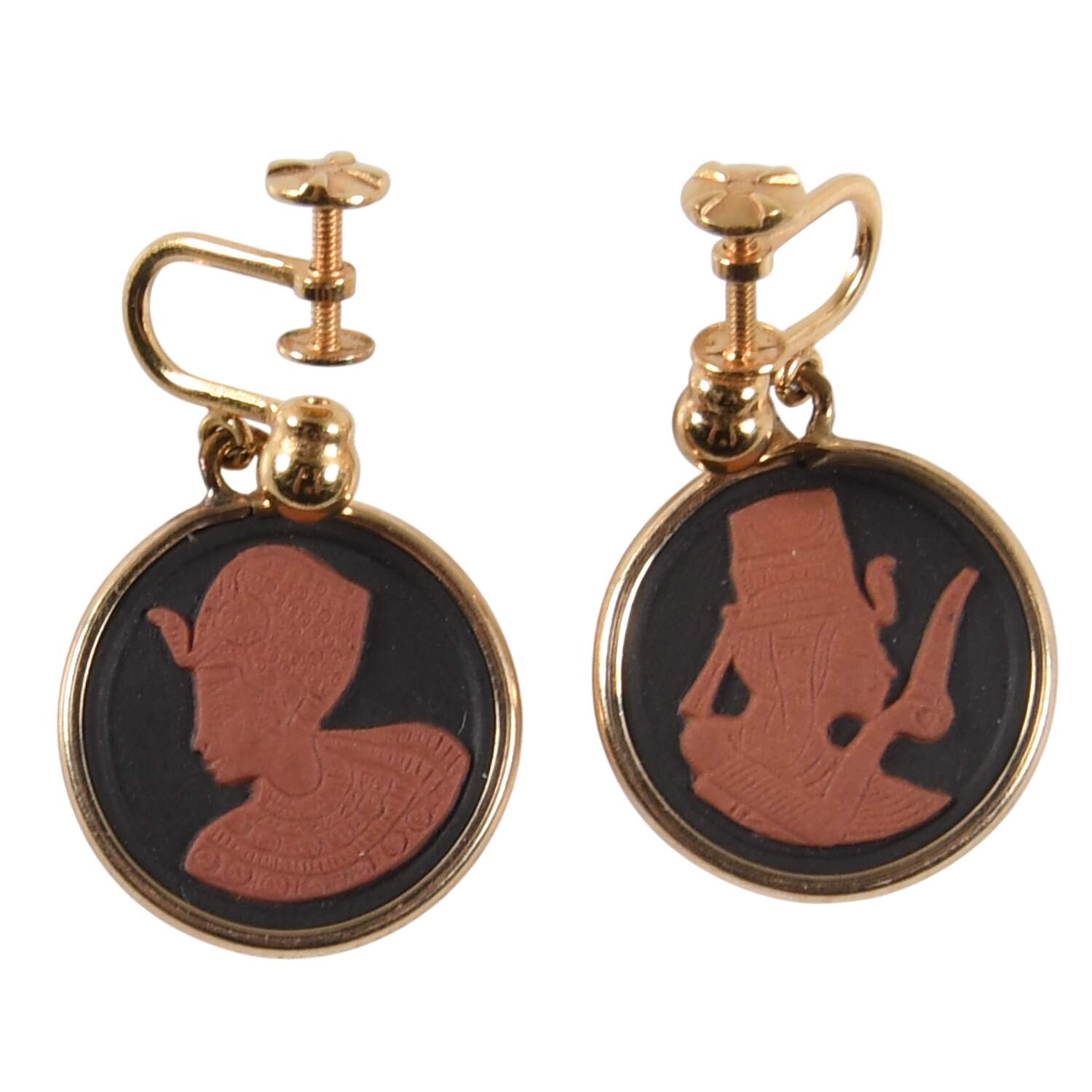 Jasperware Jewelry (Pair) Goldplate Earrings by Wedgwood-1