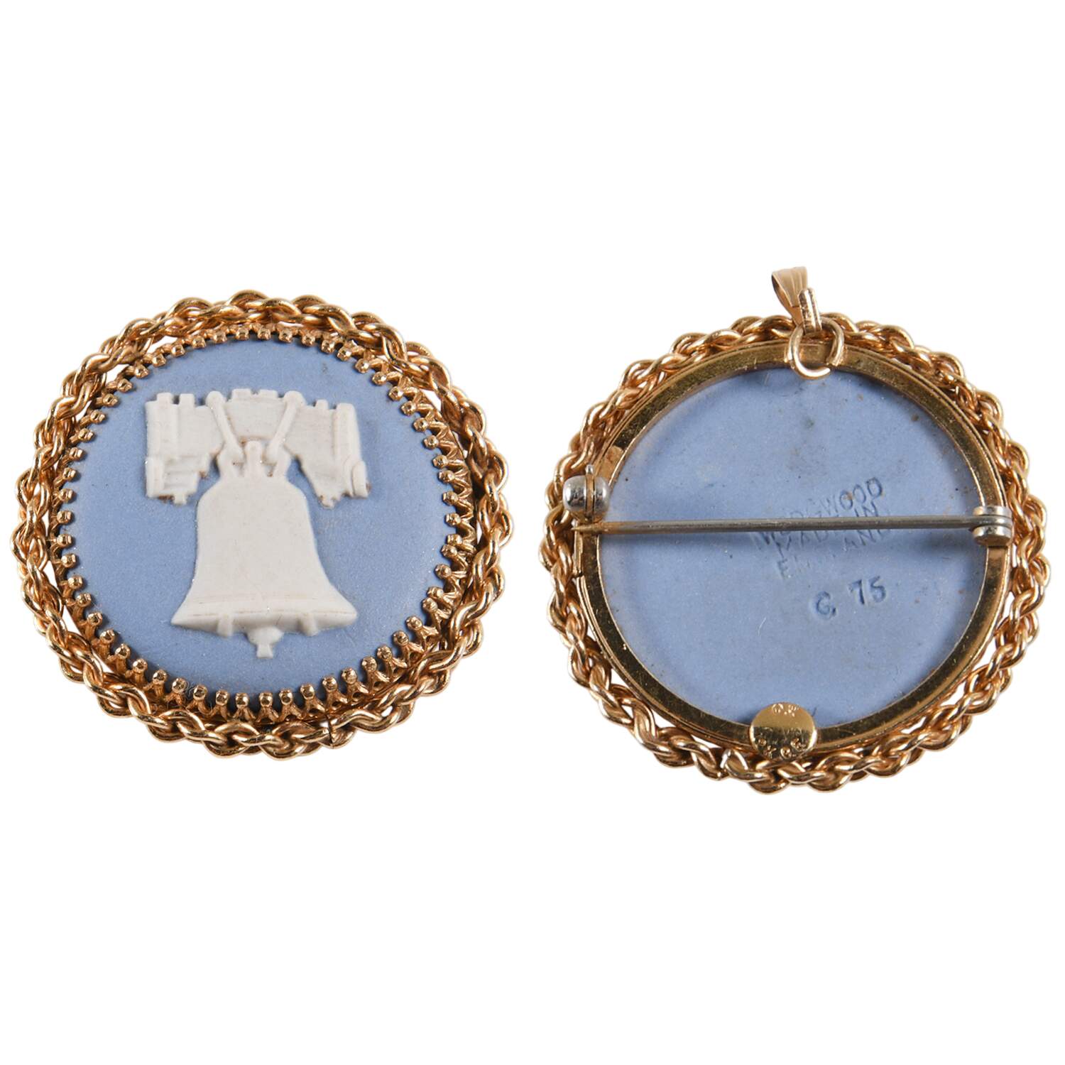 Jasperware Jewelry Goldplate Brooch by Wedgwood-1