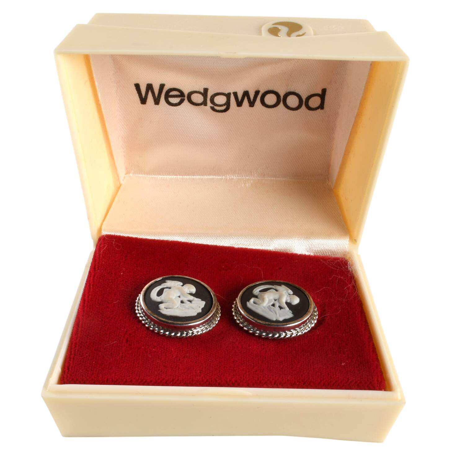 Jasperware Jewelry (Pair) Sterling Earrings by Wedgwood-1