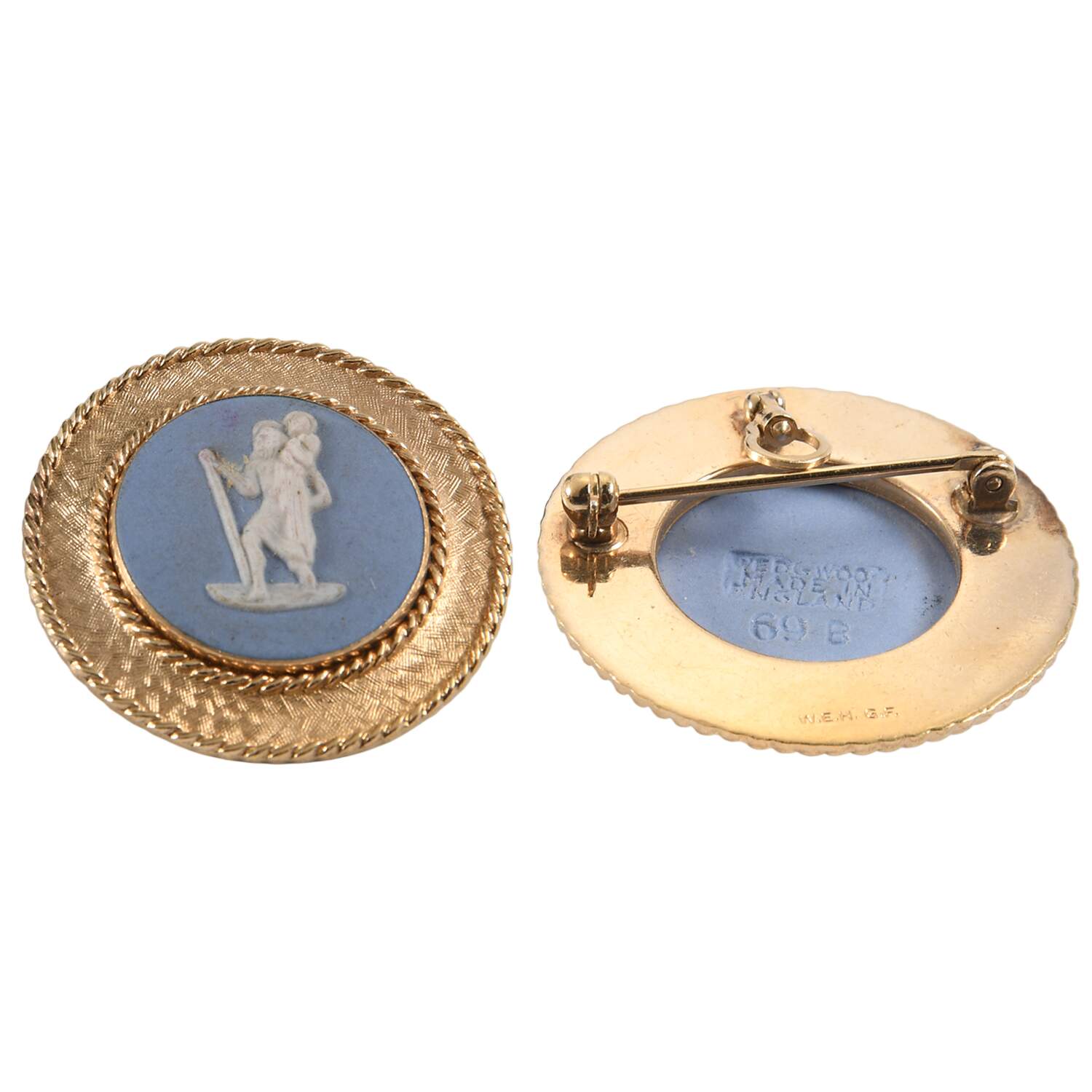 Jasperware Jewelry Goldplate Brooch by Wedgwood-1