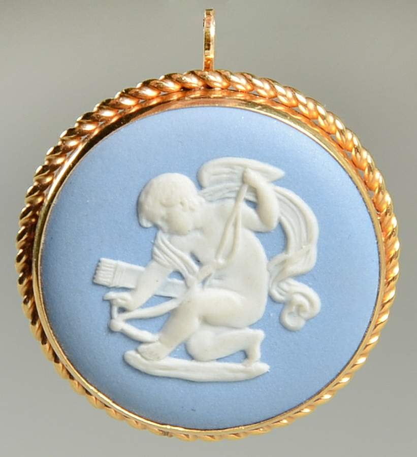 Jasperware Jewelry Goldplate Brooch by Wedgwood-1