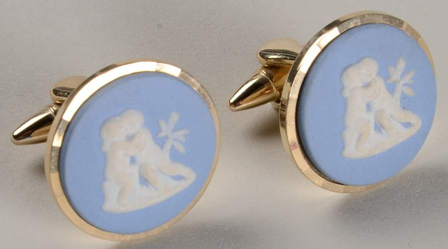 Jasperware Jewelry Cuff Link (Pair) by Wedgwood-1
