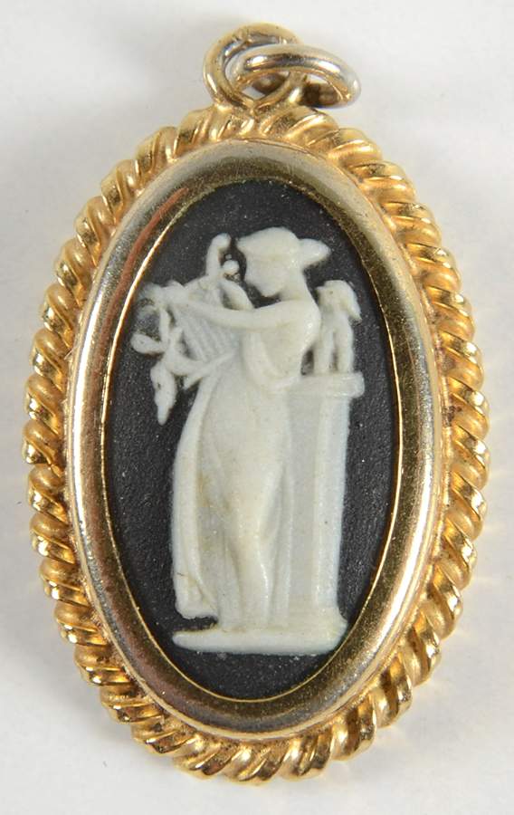 Jasperware Jewelry Goldplate Pendant by Wedgwood-1