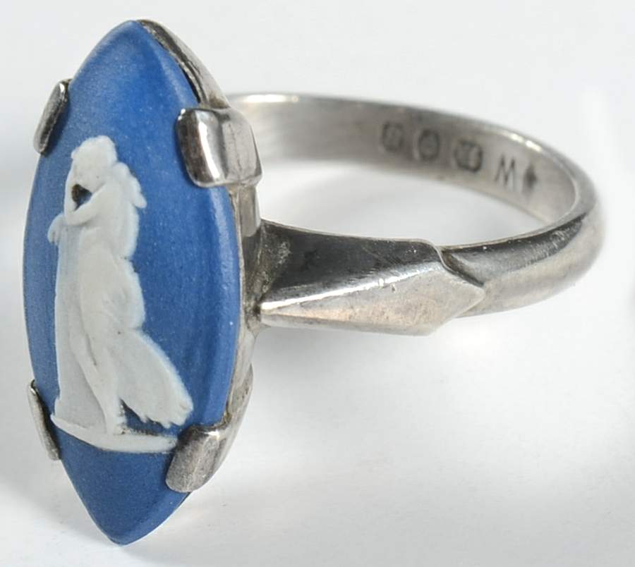 Jasperware Jewelry (Size 5 1/2) Sterling Ring by Wedgwood-1