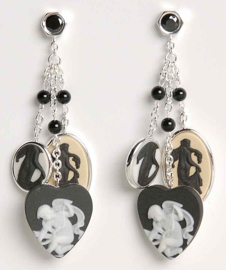 Jasperware Jewelry (Pair) Muse Silverplate Earrings by Wedgwood-1