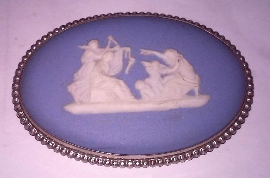 Jasperware Jewelry Sterling Brooch by Wedgwood-1