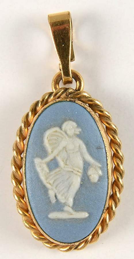 Jasperware Jewelry Goldplate Pendant by Wedgwood-1