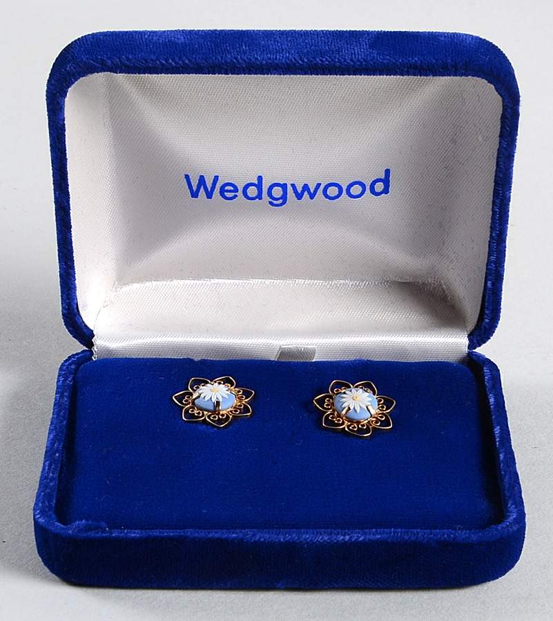 Jasperware Jewelry Earring Pair by Wedgwood-1