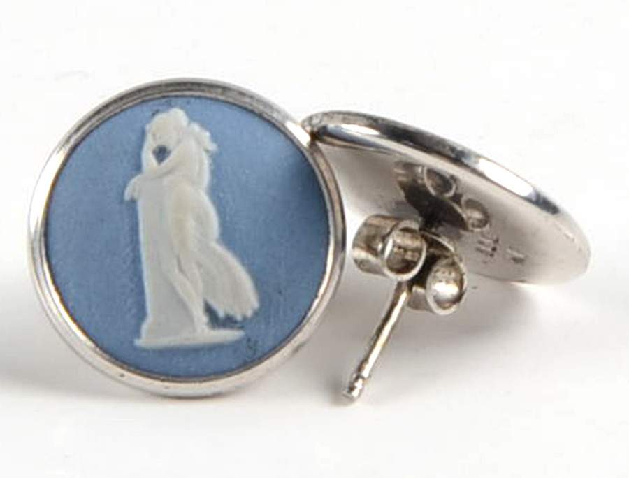 Jasperware Jewelry (Pair) Sterling Earrings by Wedgwood-1