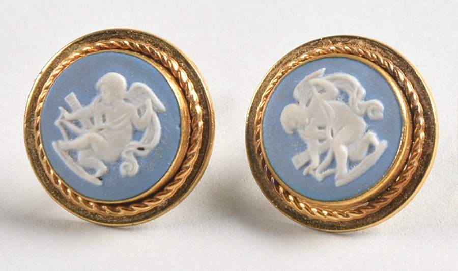 Jasperware Jewelry Earring Pair by Wedgwood-1