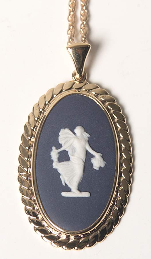 Jasperware Jewelry Goldplate Pendant by Wedgwood-1