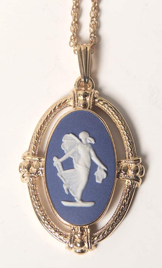 Jasperware Jewelry Goldplate Pendant by Wedgwood-1
