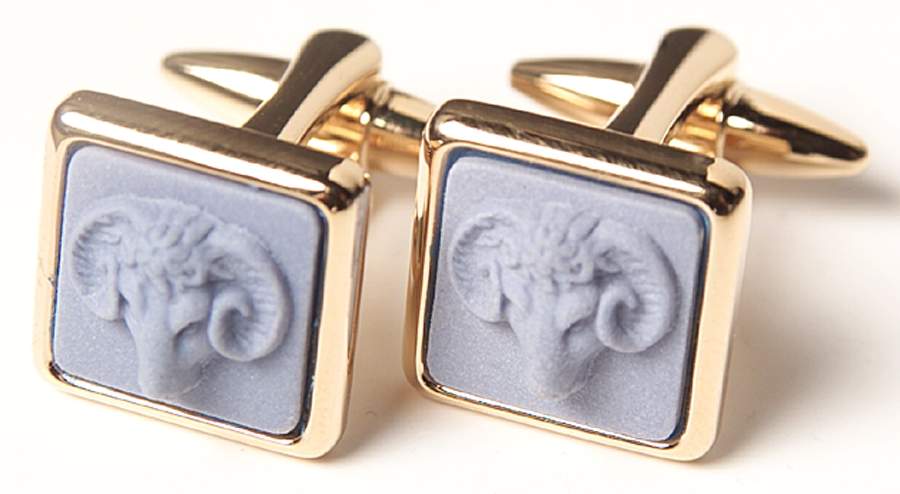 Jasperware Jewelry (Pair) Goldplate Cuff Link by Wedgwood-1