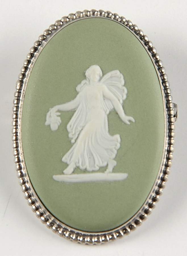 Jasperware Jewelry Sterling Brooch by Wedgwood-1