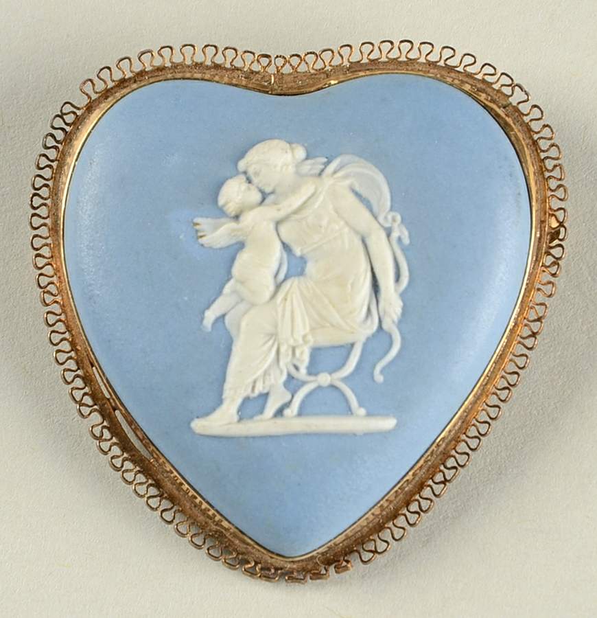 Jasperware Jewelry Goldplate Brooch by Wedgwood-1