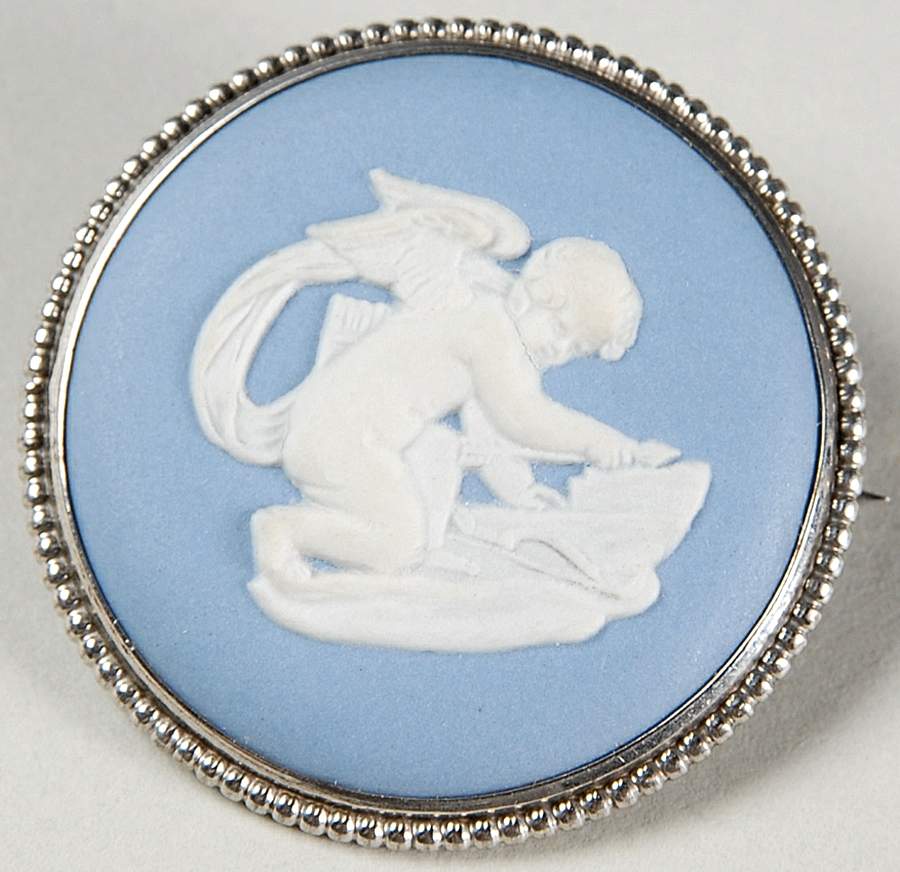 Jasperware Jewelry Sterling Brooch by Wedgwood-1