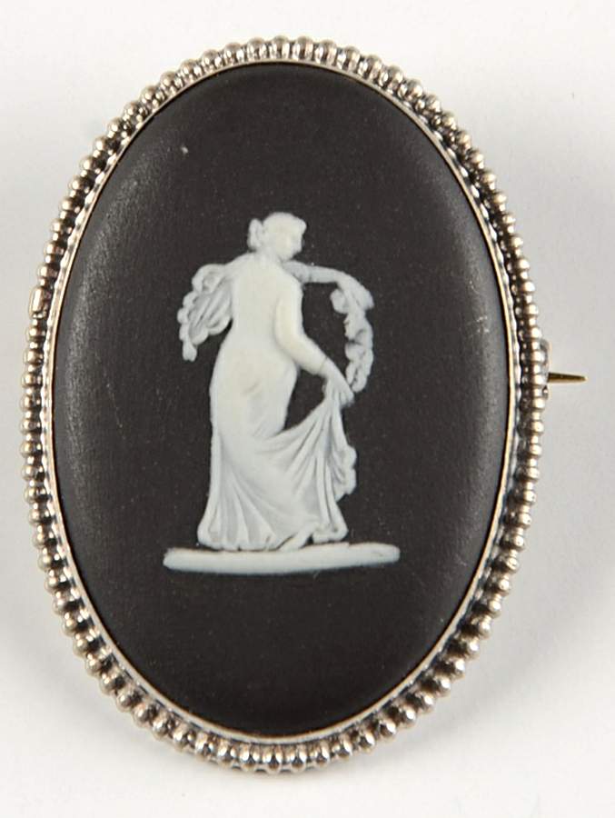 Jasperware Jewelry Sterling Brooch by Wedgwood-1