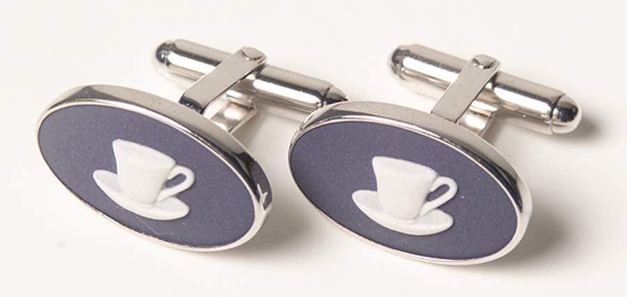 Jasperware Jewelry (Pair) Rhodium Cuff Links by Wedgwood-1