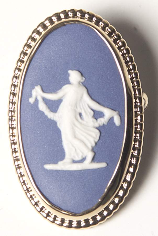 Jasperware Jewelry Goldplate Brooch by Wedgwood-1
