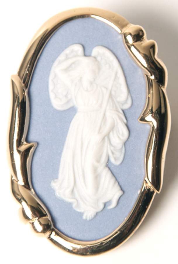 Jasperware Jewelry Goldplate Brooch by Wedgwood-1