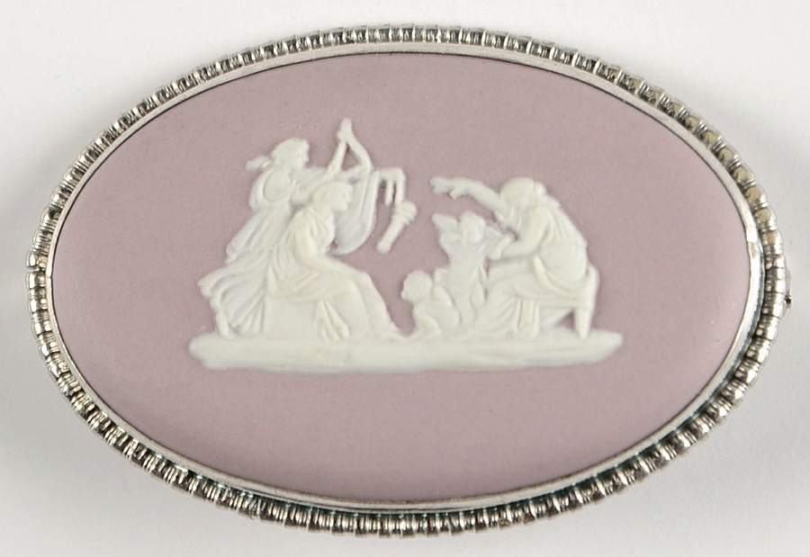 Jasperware Jewelry Sterling Brooch by Wedgwood-1