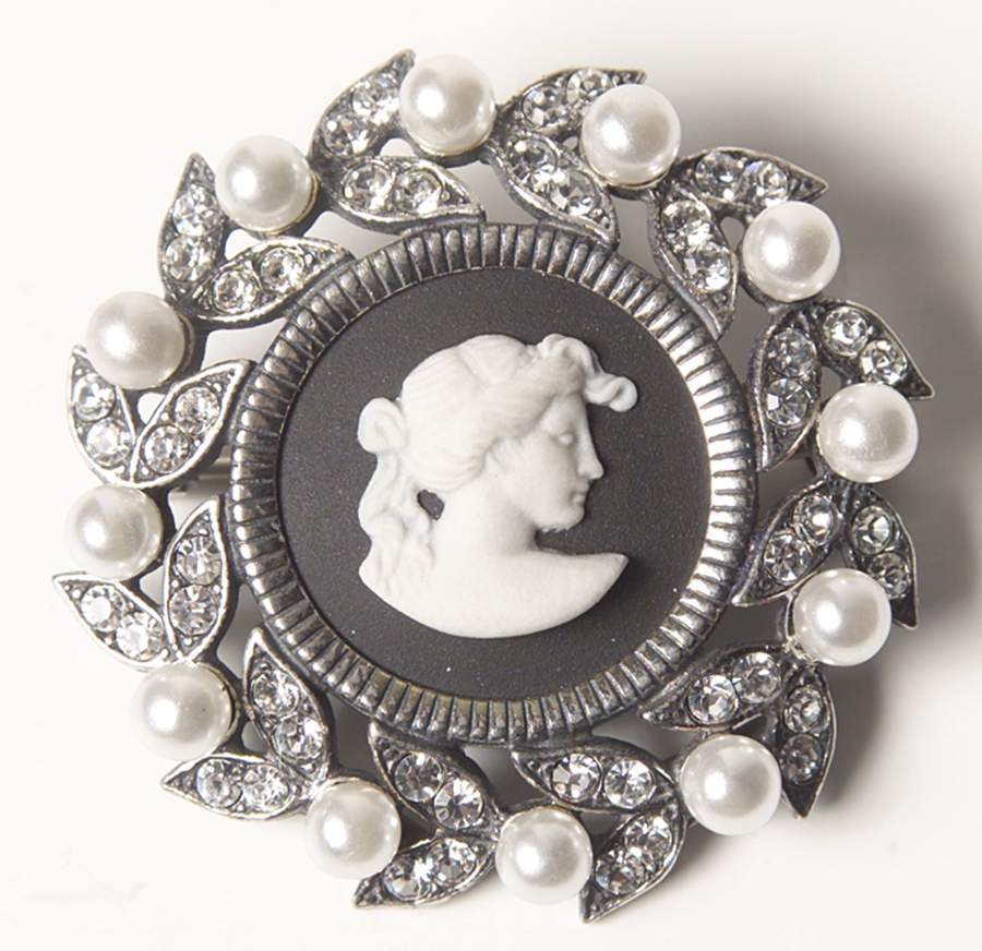 Jasperware Jewelry Sterling Brooch by Wedgwood-1