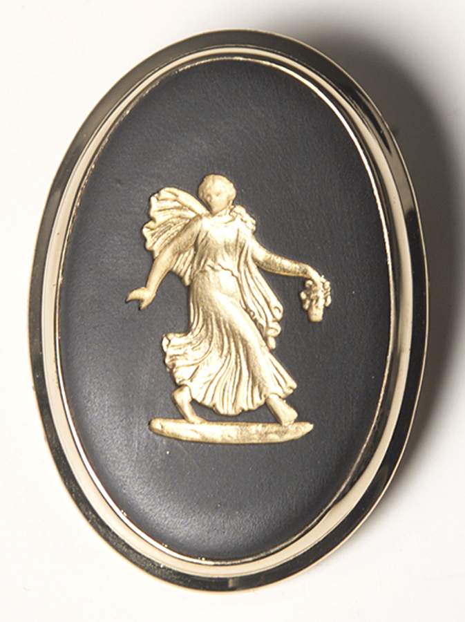 Jasperware Jewelry Goldplate Brooch by Wedgwood-1