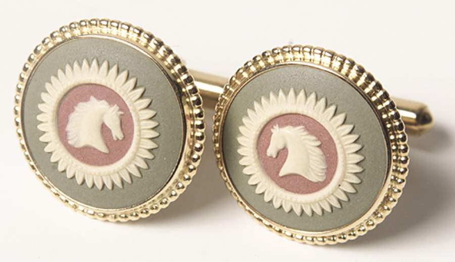 Jasperware Jewelry (Pair) Goldplate Cuff Links by Wedgwood-1