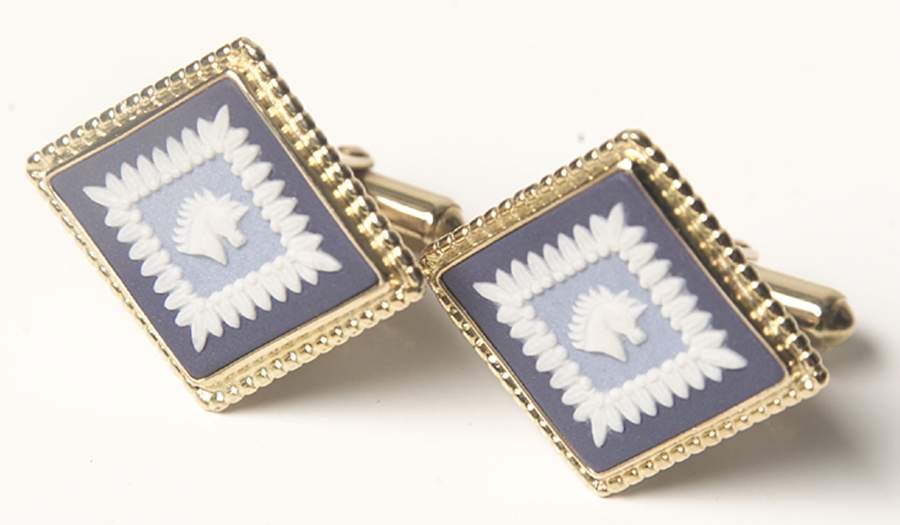 Jasperware Jewelry (Pair) Goldplate Cuff Links by Wedgwood-1