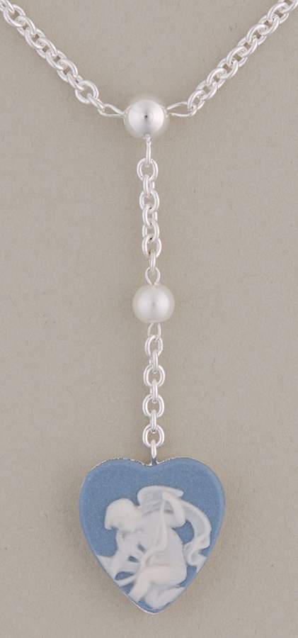 Jasperware Jewelry Muse Cupid Heart Necklace by Wedgwood-1