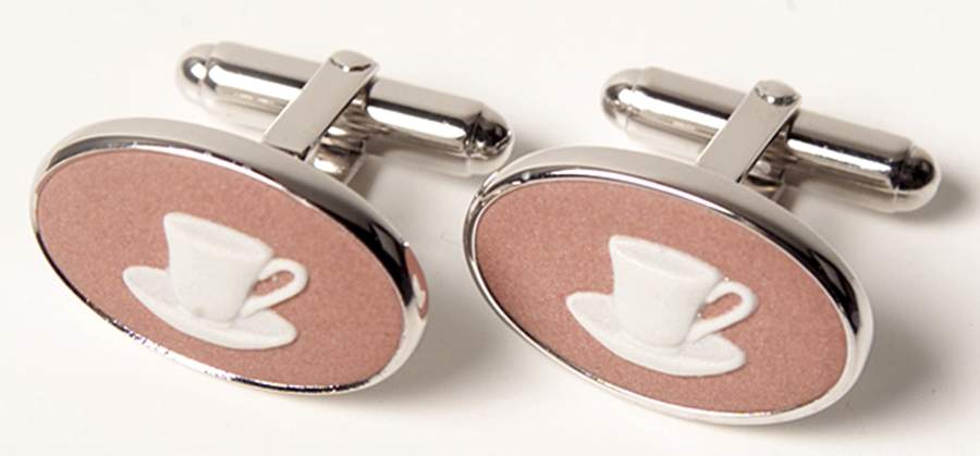 Jasperware Jewelry (Pair) Rhodium Cuff Links by Wedgwood-1