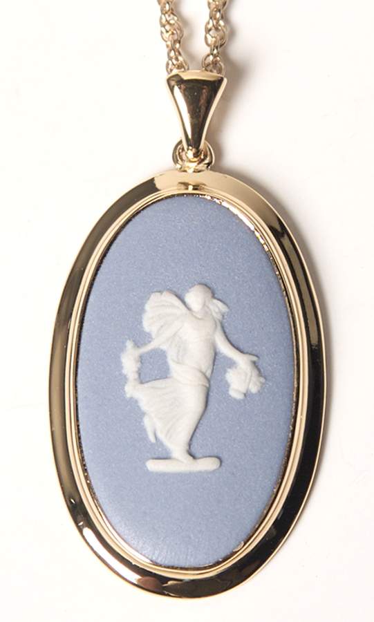 Jasperware Jewelry Goldplate Pendant by Wedgwood-1