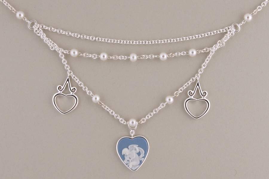 Jasperware Jewelry Jasperware Heart Silverplate Cupid Muse Necklace by Wedgwood-1