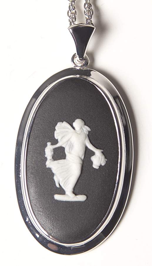 Jasperware Jewelry Rhodium Pendant by Wedgwood-1