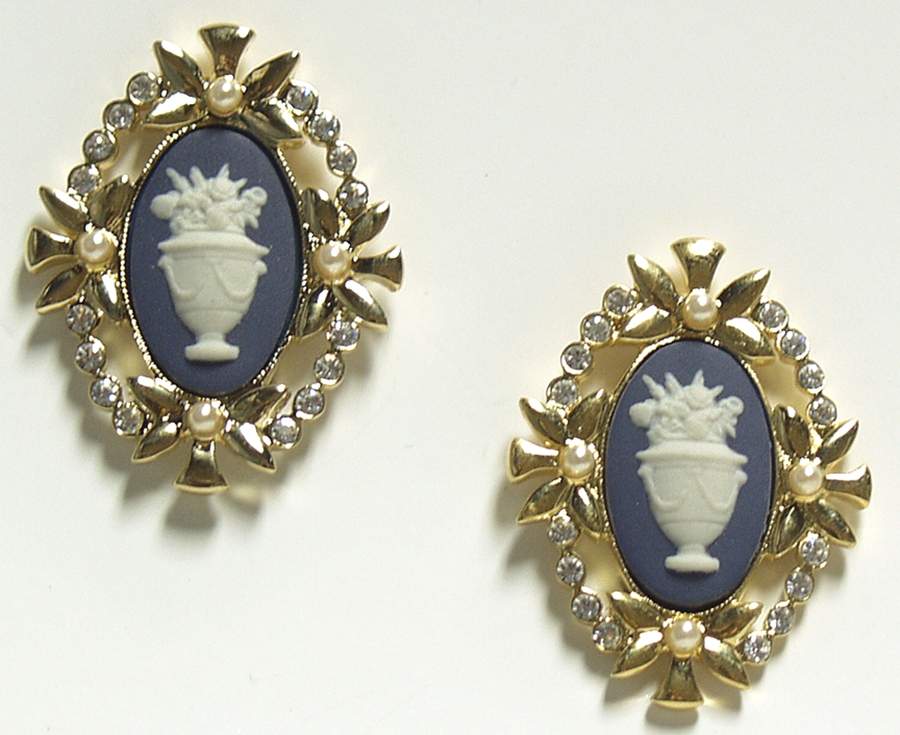 Jasperware Jewelry Earring Pair by Wedgwood-1