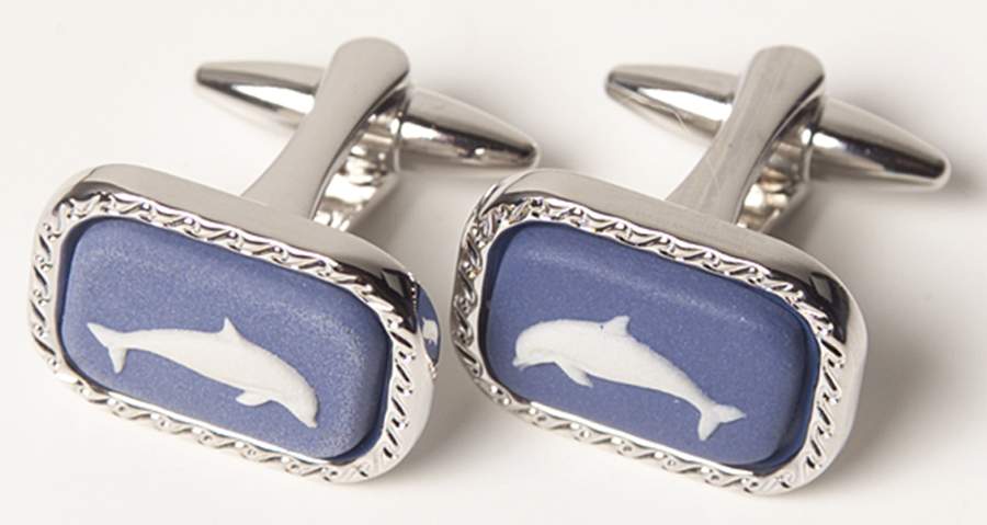Jasperware Jewelry (Pair) Rhodium Cuff Links by Wedgwood-1