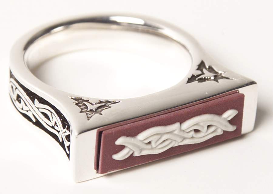 Jasperware Jewelry Sterling Ring (Size 9) by Wedgwood-1