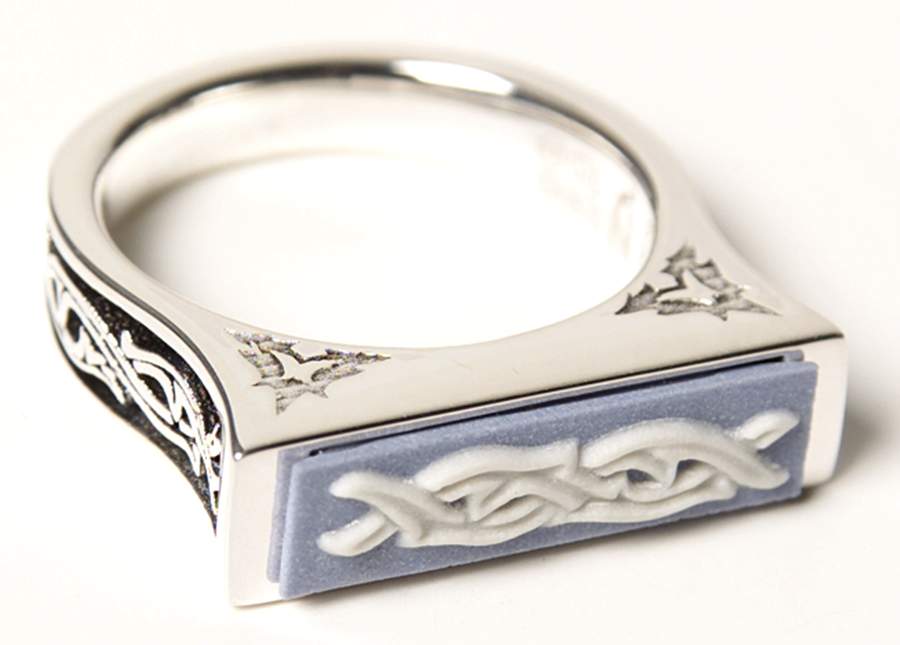 Jasperware Jewelry Sterling Ring (Size 7) by Wedgwood-1