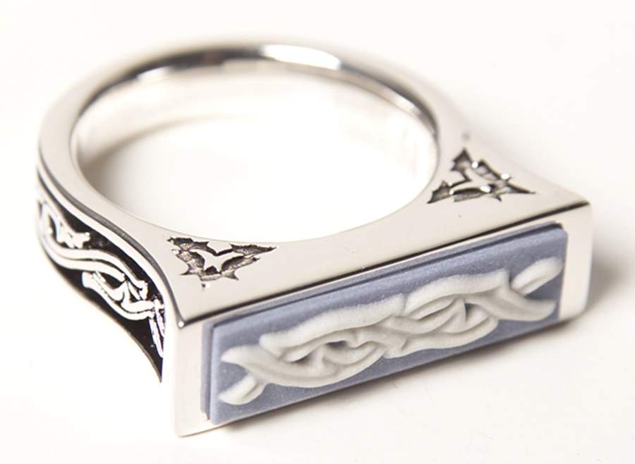 Jasperware Jewelry Sterling Ring (Size 5) by Wedgwood-1