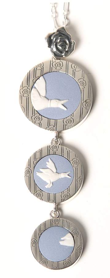 Jasperware Jewelry Sterling Pendant by Wedgwood-1