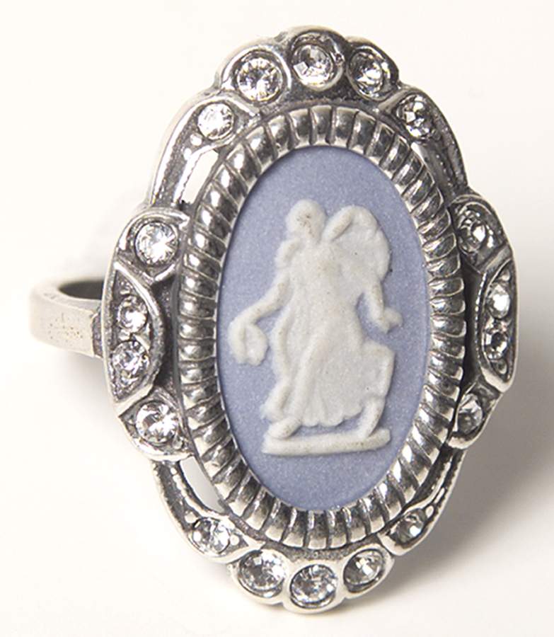 Jasperware Jewelry (Size 4) Sterling Ring by Wedgwood-1