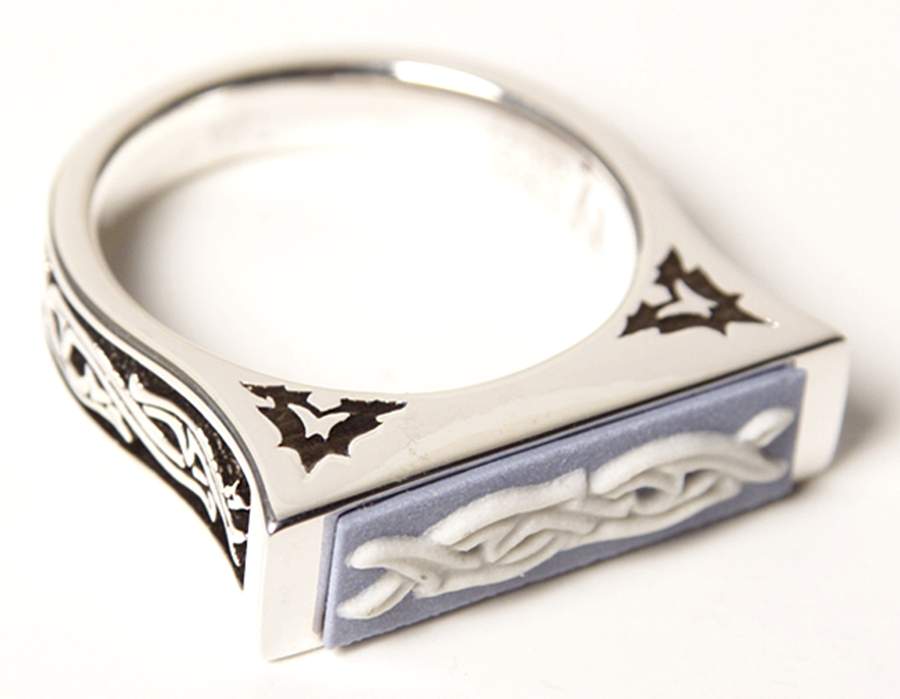 Jasperware Jewelry (Size 6 1/2) Sterling Ring by Wedgwood-1
